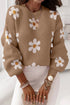 Floral Pattern Drop Shoulder Sweater