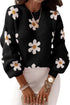Floral Pattern Drop Shoulder Sweater