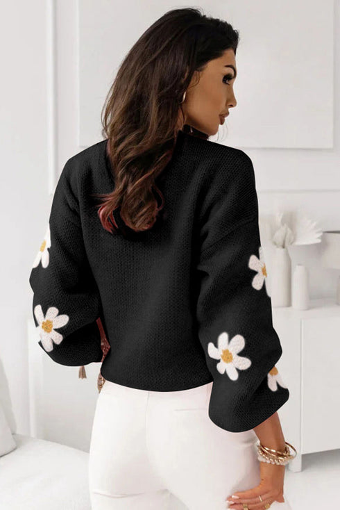 Floral Pattern Drop Shoulder Sweater