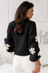 Floral Pattern Drop Shoulder Sweater