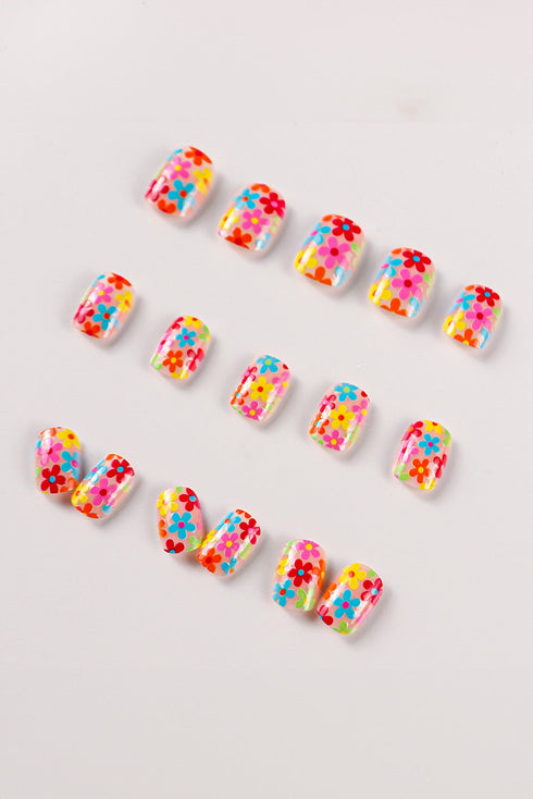 Floral Pattern Durable ABS Press On False Nails