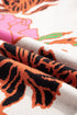 Floral Pattern Knit Quarter Zip Stand Collar Sweater