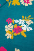 Floral Pattern Mock Neck Short Sleeve Knit Sweater