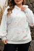 Floral Pattern Relaxed Fit Casual Plus Size Hoodie