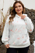 Floral Pattern Relaxed Fit Casual Plus Size Hoodie