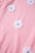 Floral Pattern Short Puff Sleeve Knit Sweater