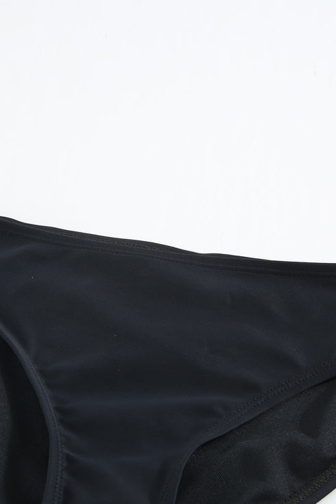 Floral Pattern Strapless Tankini Set