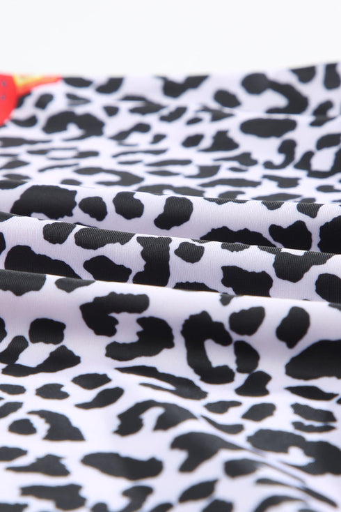 Floral Pattern Strapless Tankini Set