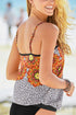 Floral Pattern Strapless Tankini Set