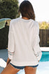 Floral Peace Sign Graphic Drop Shoulder Wide Sleeve Top