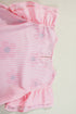 Floral Pinstripe Print Ruffled Flutter Sleeve V Neck Blouse