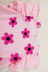 Floral Pinstripe Print Ruffled Flutter Sleeve V Neck Blouse