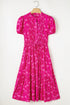 Floral Pintuck Button Front Tiered Midi Dress