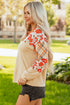 Floral Plaid Patchwork Mixed Print Long Sleeve Top