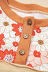 Floral Plaid Patchwork Mixed Print Long Sleeve Top