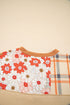 Floral Plaid Patchwork Mixed Print Long Sleeve Top