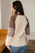 Floral Print Accent Waffle Knit Raglan Top