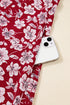 Floral Print Balloon Sleeve V Neck Relaxed Mini Dress