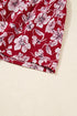Floral Print Balloon Sleeve V Neck Relaxed Mini Dress