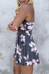 Floral Print Bandeau Romper With Pockets