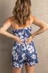 Floral Print Bandeau Romper With Pockets