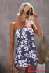 Floral Print Bandeau Romper With Pockets