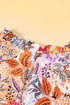 Floral Print Bishop Sleeve Frilled Round Neck Blouse