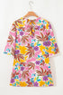 Floral Print Bohemian Lace Trim Tie Back Mini Dress