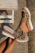 Floral Print Braided Strap Wedge Heel Slippers