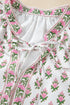 Floral Print Bubble Sleeve Neck Tie Ruffled Dress