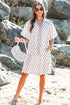 Floral Print Bubble Sleeve Neck Tie Ruffled Dress