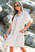 Floral Print Bubble Sleeve Neck Tie Ruffled Dress