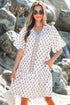 Floral Print Bubble Sleeve Neck Tie Ruffled Dress
