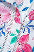 Floral Print Button Front Ladder Trim Woven Blouse