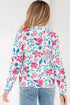 Floral Print Button Front Ladder Trim Woven Blouse