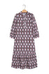 Floral Print Button Front Ruffle Hem Midi Dress
