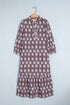 Floral Print Button Front Ruffle Hem Midi Dress