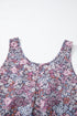 Floral Print Button Front Sleeveless Woven Tank