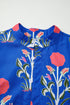 Floral Print Button Puff Sleeve Ruffle Hem Dress