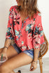Floral Print Button Tie Top