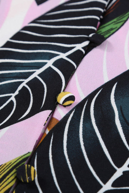 Floral Print Button Tie Top