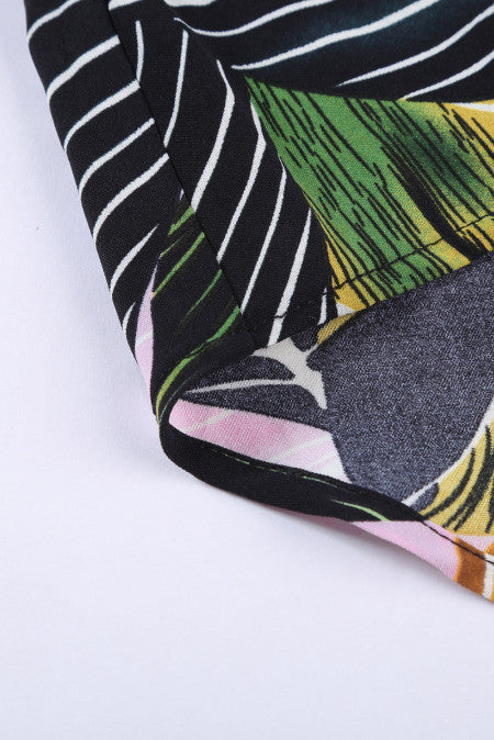 Floral Print Button Tie Top