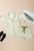 Floral Print Collared Button Down Short Pajama Set