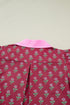 Floral Print Collared V Neck Ricrac Trim Puff Sleeve Blouse