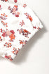 Floral Print Collared V Neck Ruched Drawstring Blouse