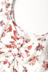 Floral Print Collared V Neck Ruched Drawstring Blouse