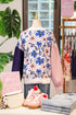 Floral Print Contrast Sleeve Relaxed Fit Pullover Sweater