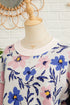 Floral Print Contrast Sleeve Relaxed Fit Pullover Sweater