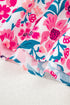 Floral Print Contrast Trim Short Sleeve Blouse