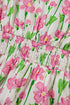 Floral Print Contrast Trim V Neck A Line Midi Dress